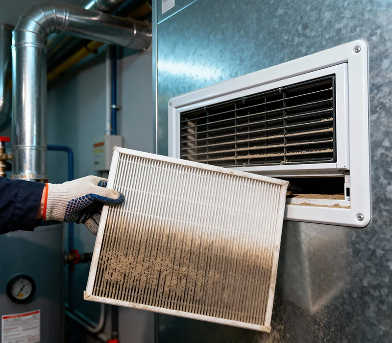 Furnace & AC Coil Cleaning - Example of a dirty air filter